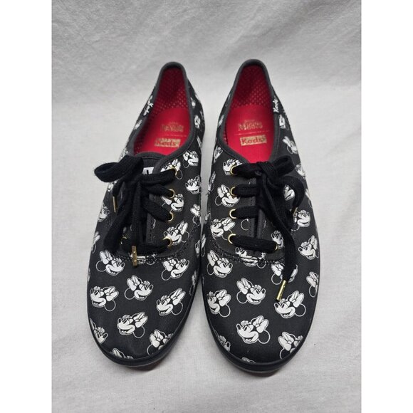 Keds Disney Minnie Mouse Print Canvas Sneaker Shoe Black Red Womens Size 8.5 - Picture 4 of 9